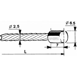 Linka z cylindryczną główką Ø6,5x7mm - 1,5m