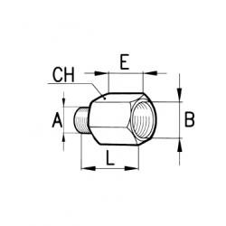 Hydraulic reduction M-F 1/4"-3/8"