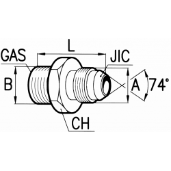 Nipple reducing JIC-GAS