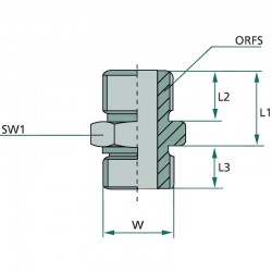 Hydraulic connection 1 ORFS - 27x1,5mm
