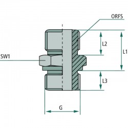 Hydraulic connection 13/16 ORFS - 1/4" BSP