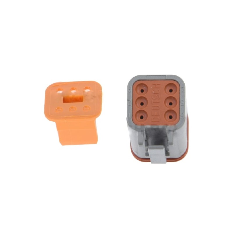 Lamp electrical counter connector, 6-pin, type Deutsch DT06-6S
